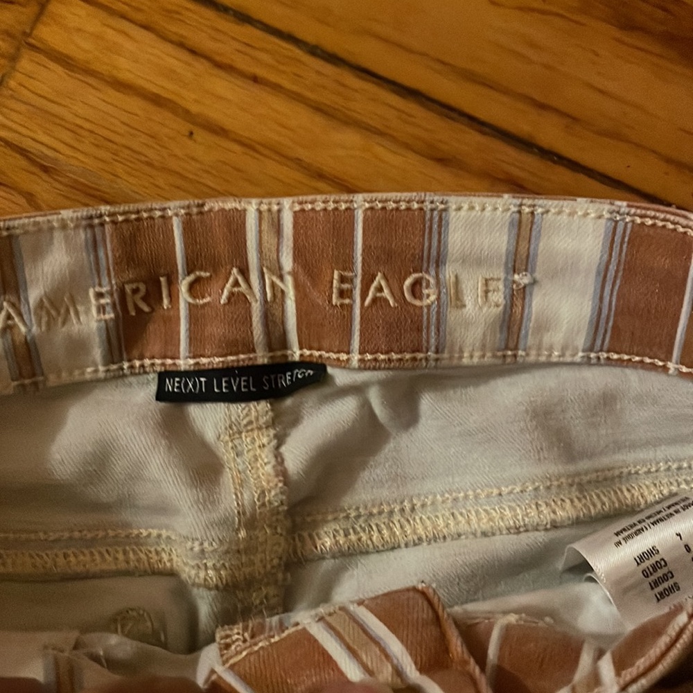 EUC American Eagle Outfitters striped stretch jeans, size 0 short - Picture 5 of 5